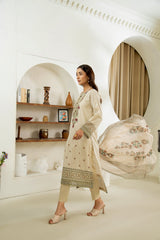 D-07 | 3Pc Unstitched Lawn Suit MAHARUKH by SɅNɅM SɅEED
