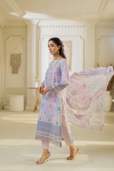 D-06 | 3Pc Unstitched Lawn Suit MAHARUKH by SɅNɅM SɅEED