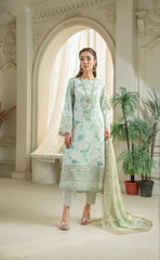 D-02 | 3Pc Unstitched Lawn Suit MAHARUKH by SɅNɅM SɅEED