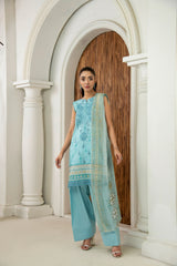 D-09 | 3Pc Unstitched Lawn Suit MAHARUKH by SɅNɅM SɅEED