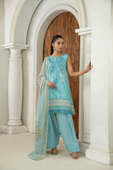 D-09 | 3Pc Unstitched Lawn Suit MAHARUKH by SɅNɅM SɅEED