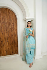 D-09 | 3Pc Unstitched Lawn Suit MAHARUKH by SɅNɅM SɅEED