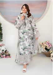 D-02 | 3 Pc Unstitched Suit Lawn Siran By Sanam Saeed