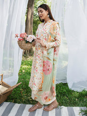WG - 01 | 3Pc Unstitched Lawn Suit Whimsical Garden By Celts