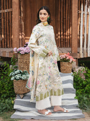 WG - 02 | 3Pc Unstitched Lawn Suit Whimsical Garden By Celts