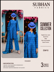 Ladies Digital Lawn Printed 3 Piece - Unstitched