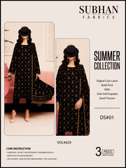 Ladies Digital Lawn Printed 3 Piece - Unstitched