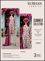 Ladies Digital Lawn Printed 3 Piece - Unstitched
