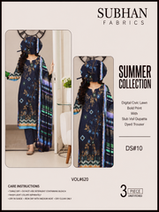 Ladies Digital Lawn Printed 3 Piece - Unstitched