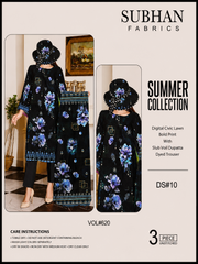 Ladies Digital Lawn Printed 3 Piece - Unstitched