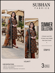 Ladies Digital Lawn Printed 3 Piece - Unstitched