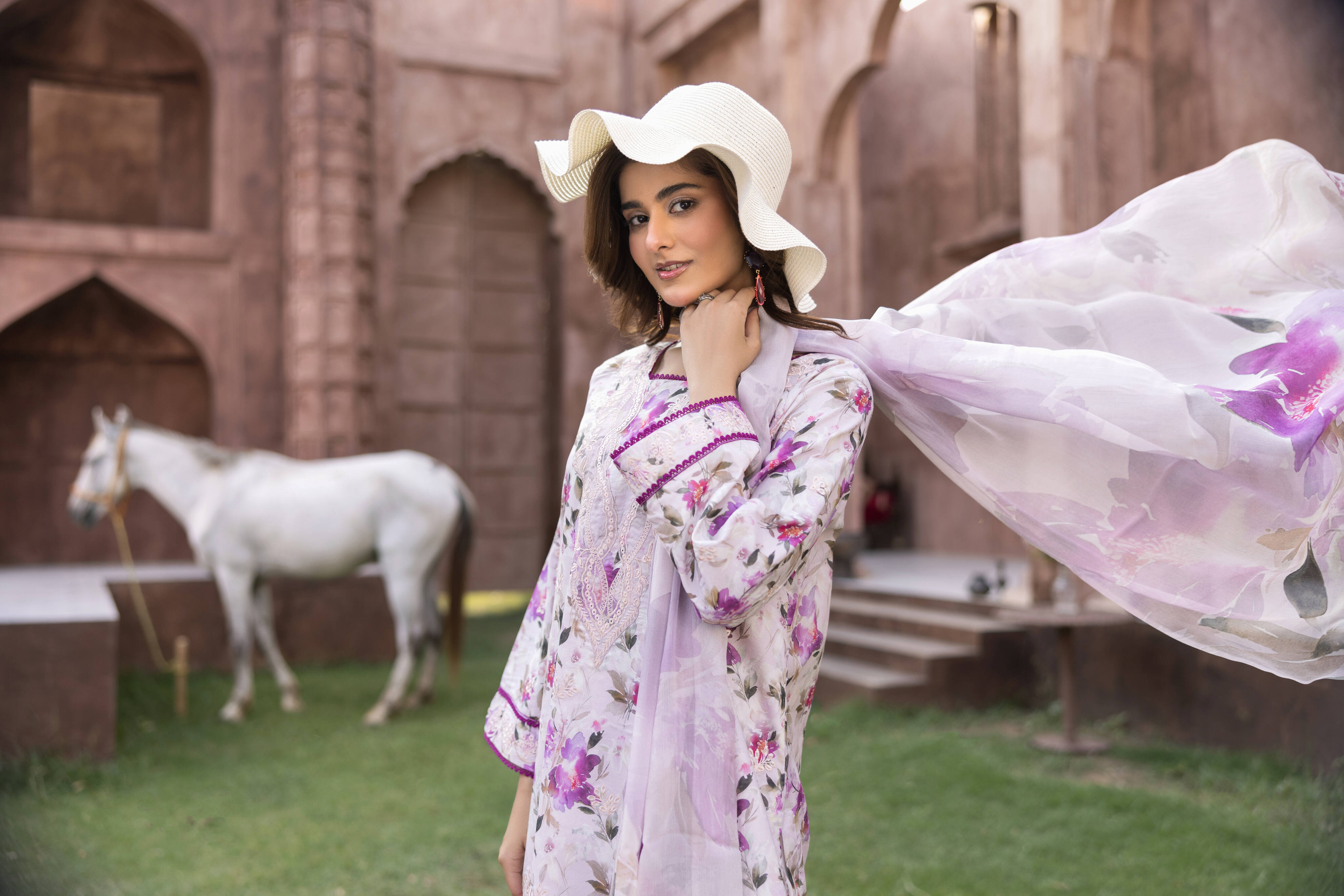 D-08 | Unstitched 3Pc Suit Exclusive Embroidered Vol 2 Sanam Saeed