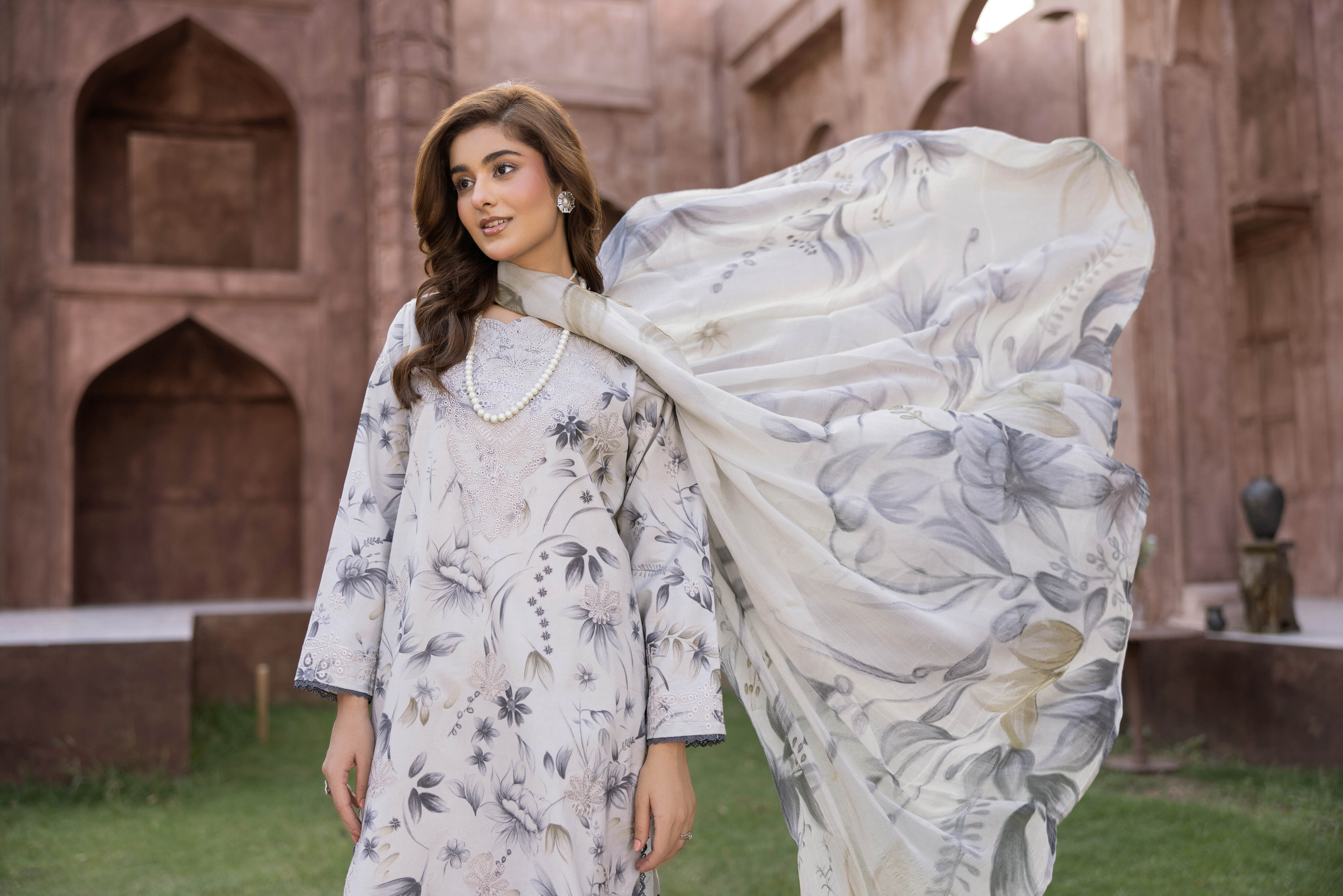 D-06 | Unstitched 3Pc Suit Exclusive Embroidered Vol 2 Sanam Saeed