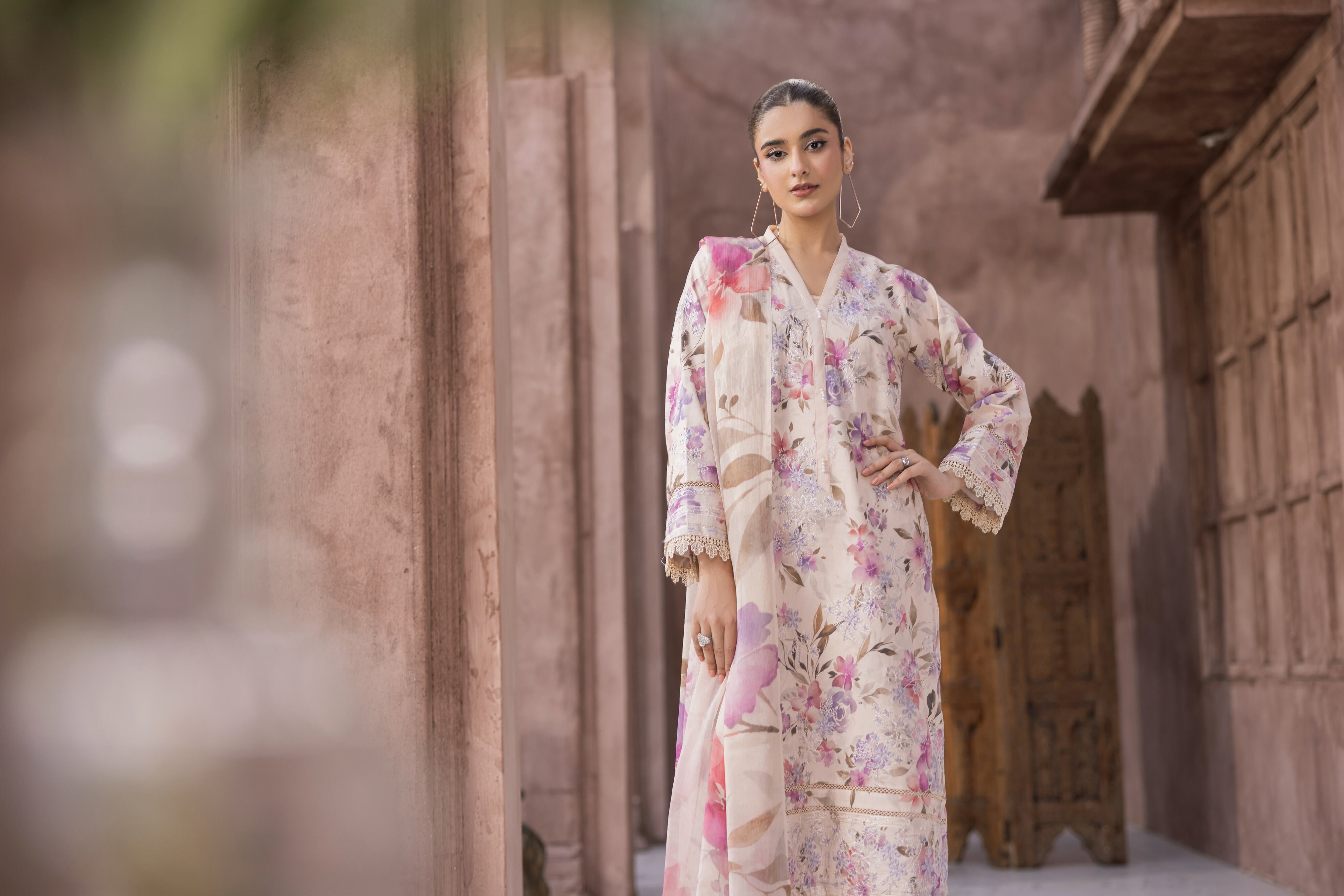 D-01 | Unstitched 3Pc Suit Exclusive Embroidered Vol 2 Sanam Saeed