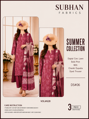 Ladies Digital Lawn Bold Printed 3 Piece - Unstitched