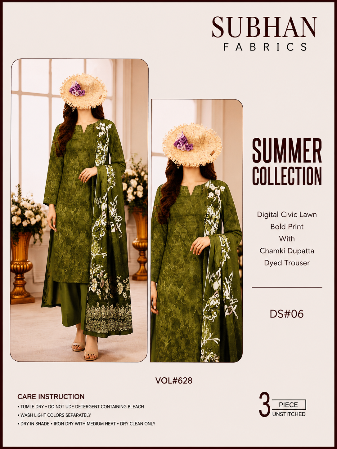 Ladies Digital Lawn Bold Printed 3 Piece - Unstitched