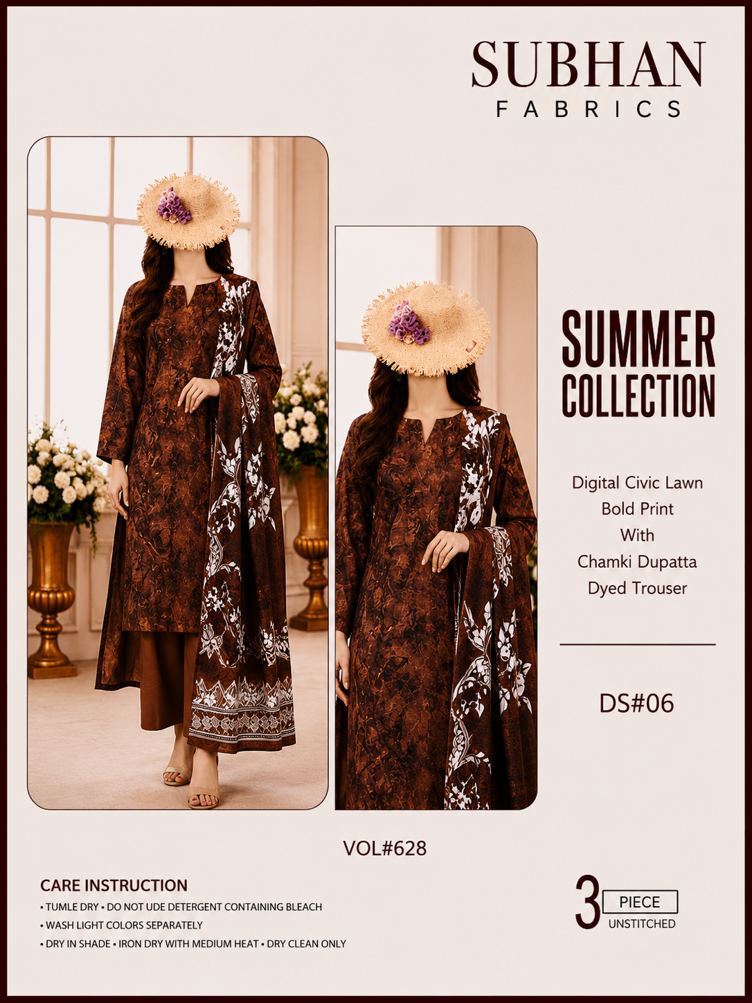Ladies Digital Lawn Bold Printed 3 Piece - Unstitched