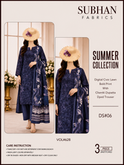 Ladies Digital Lawn Bold Printed 3 Piece - Unstitched
