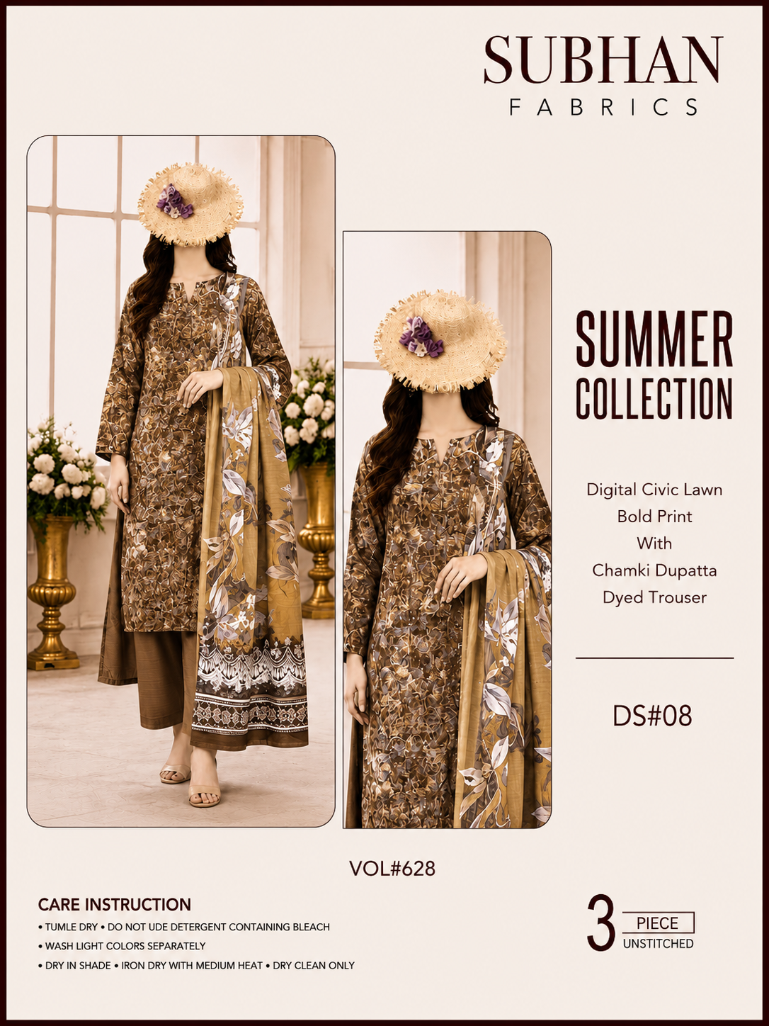 Ladies Digital Lawn Bold Printed 3 Piece - Unstitched