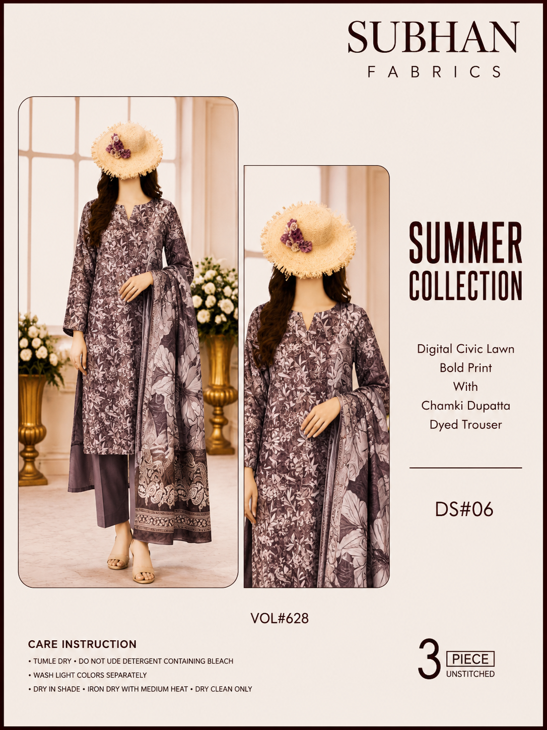 Ladies Digital Lawn Bold Printed 3 Piece - Unstitched