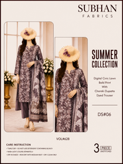Ladies Digital Lawn Bold Printed 3 Piece - Unstitched