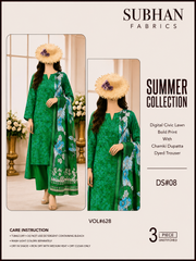 Ladies Digital Lawn Bold Printed 3 Piece - Unstitched