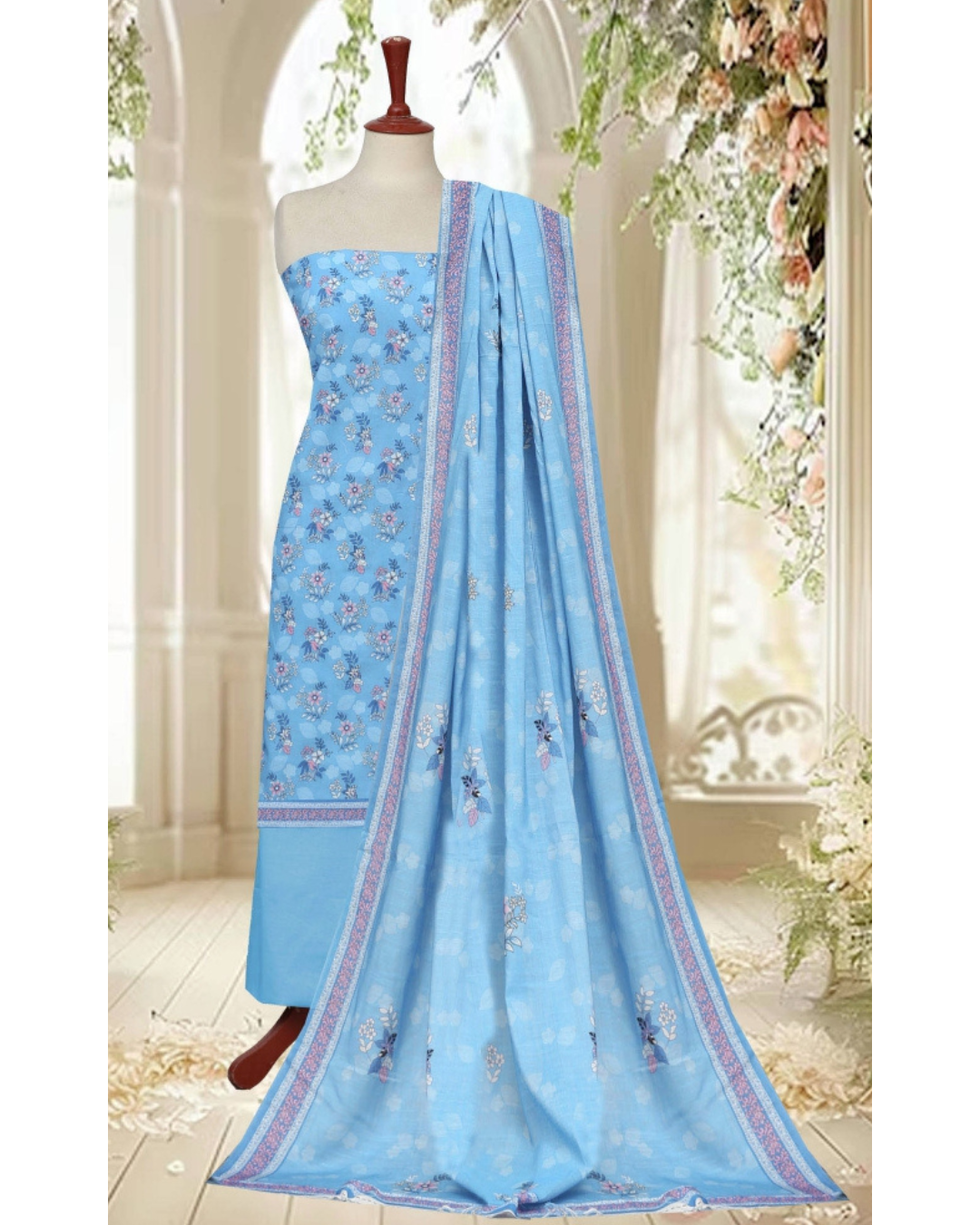 10 - Ladies Digital Lawn Printed 3 Piece Suit - Unstitched Vol-4