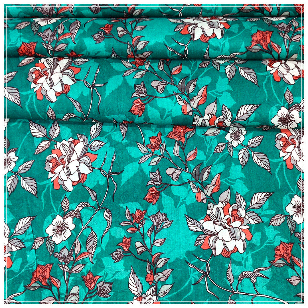 Ladies Lawn Printed Suit - Unstitched-  2 Piece