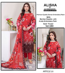 Embroidered Print Kari Lawn By Alisha 3Pc Unstitched