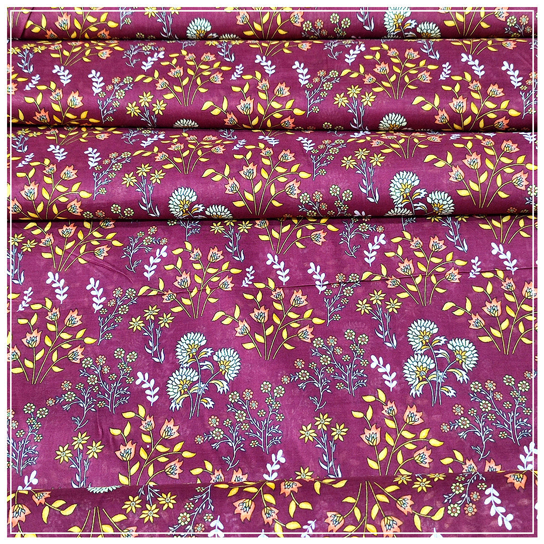 Ladies Lawn Printed Suit - Unstitched-  2 Piece