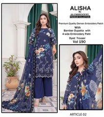 Embroidered Print Kari Lawn By Alisha 3Pc Unstitched