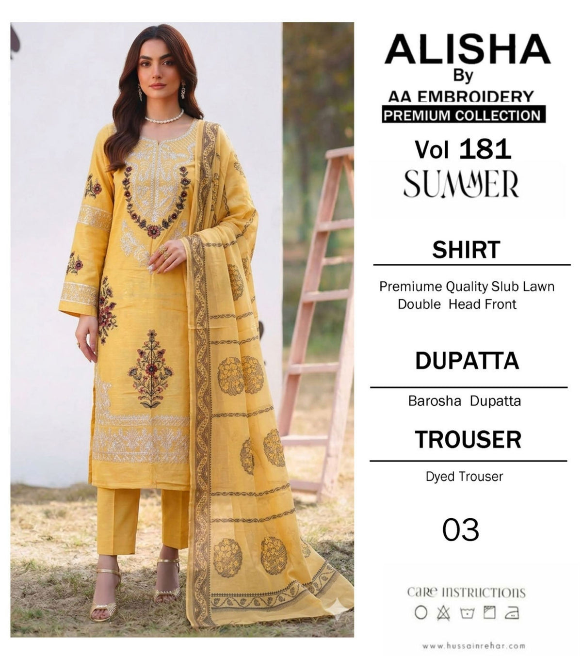 Embroidered Lawn By Alisha 3Pc Unstitched