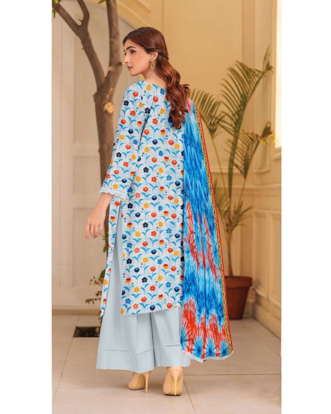 03 - Florence By Amfahh Vol 11 Ladies Digital Lawn Printed 3 Piece Suit - Unstitched