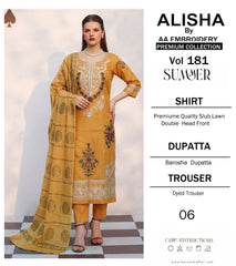 Embroidered Lawn By Alisha 3Pc Unstitched