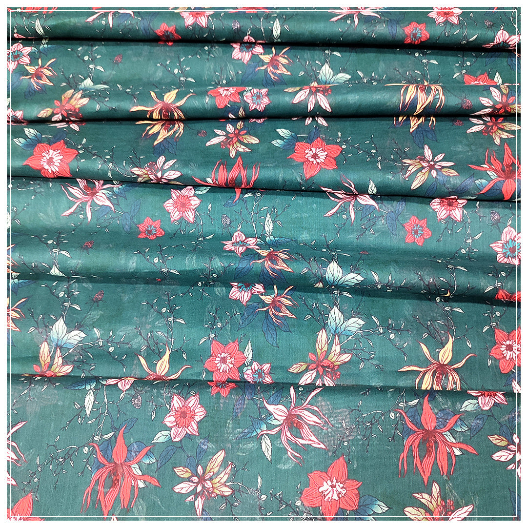 Ladies Lawn Printed Suit - Unstitched-  2 Piece
