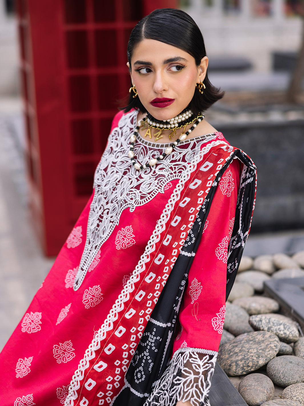 D-11 Azelea | 3 Pc Unstitched Lawn Suit Boardway By Mahnur