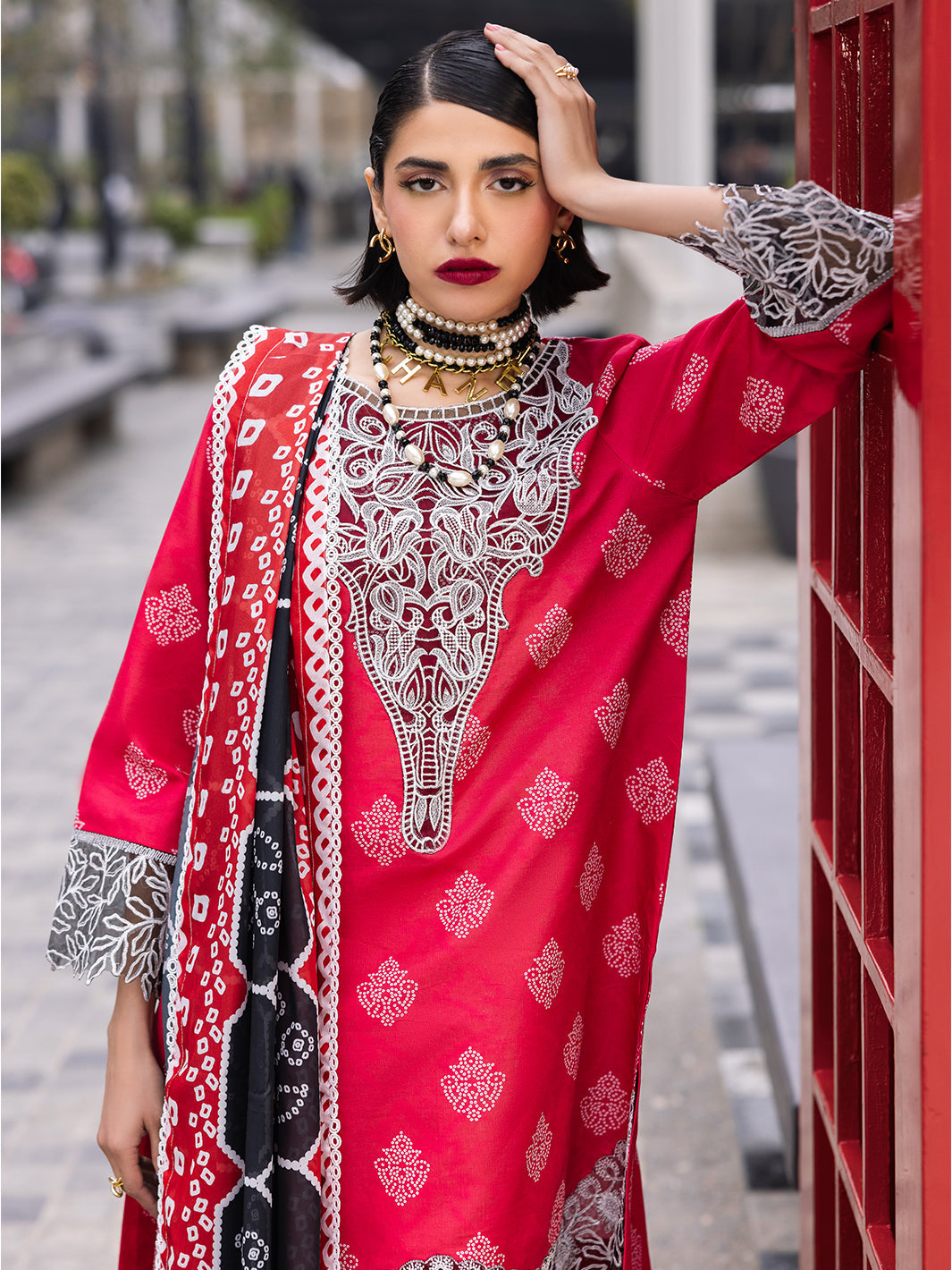 D-11 Azelea | 3 Pc Unstitched Lawn Suit Boardway By Mahnur