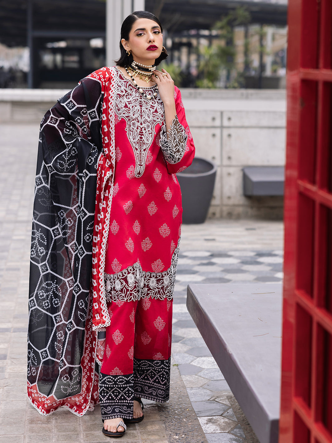 D-11 Azelea | 3 Pc Unstitched Lawn Suit Boardway By Mahnur