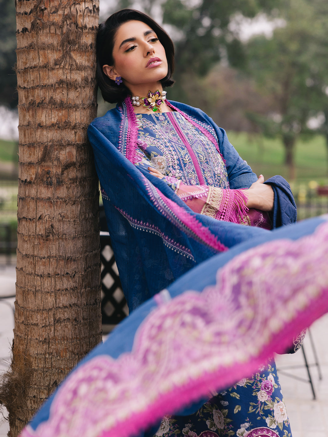 D-03 Ires | 3 Pc Unstitched Lawn Suit Boardway By Mahnur