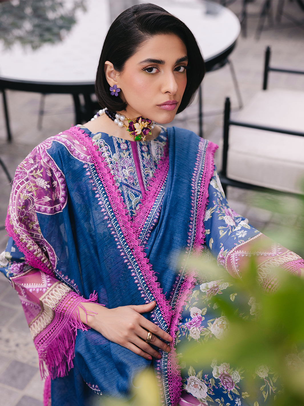 D-03 Ires | 3 Pc Unstitched Lawn Suit Boardway By Mahnur
