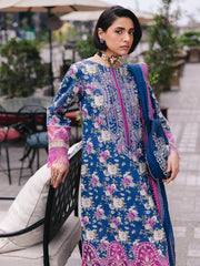 D-03 Ires | 3 Pc Unstitched Lawn Suit Boardway By Mahnur