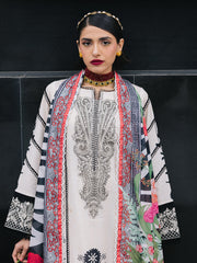 D-05 Freesia | 3 Pc Unstitched Lawn Suit Boardway By Mahnur