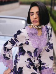 D-06 Lilac | 3 Pc Unstitched Lawn Suit Boardway By Mahnur