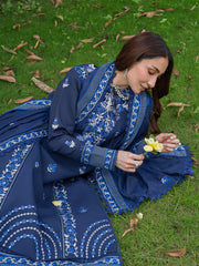 MU-01 | 3 PC Unstitched Suit Embroidered Lawn Amaya By Mahnur