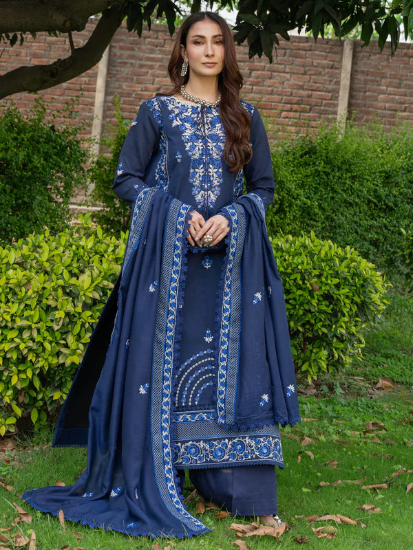 MU-01 | 3 PC Unstitched Suit Embroidered Lawn Amaya By Mahnur