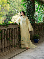 MU-02 | 3 PC Unstitched Suit Embroidered Lawn Amaya By Mahnur