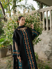 MU-06 | 3 PC Unstitched Suit Embroidered Lawn Amaya By Mahnur