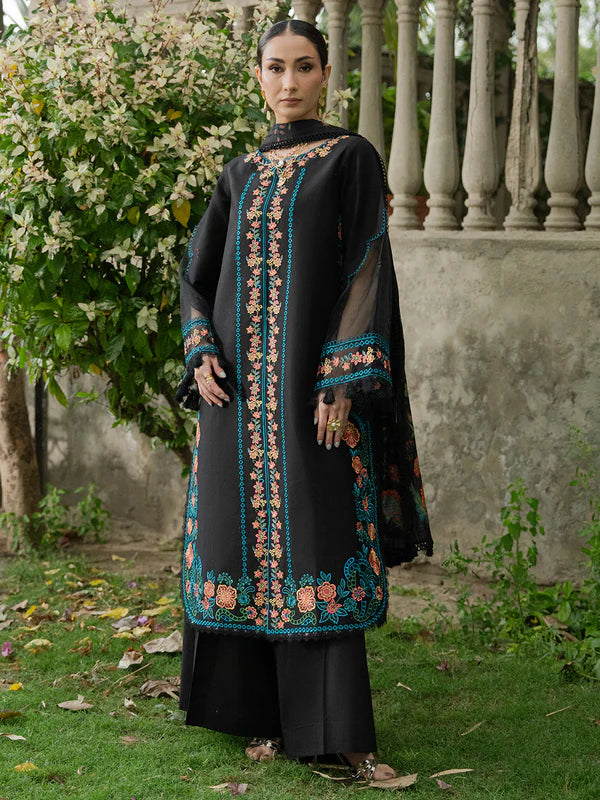 MU-06 | 3 PC Unstitched Suit Embroidered Lawn Amaya By Mahnur
