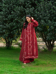 MU-09 | 3 PC Unstitched Suit Embroidered Lawn Amaya By Mahnur