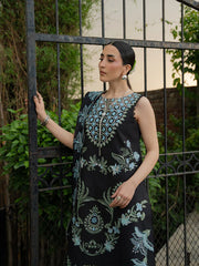 MU-11 | 3 PC Unstitched Suit Embroidered Lawn Amaya By Mahnur